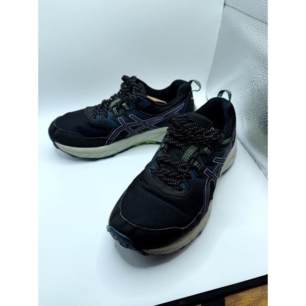 Asics Gel-Venture 9 1012B313 Womens 8.5 Sneaker Black Violet Trail Running Shoes